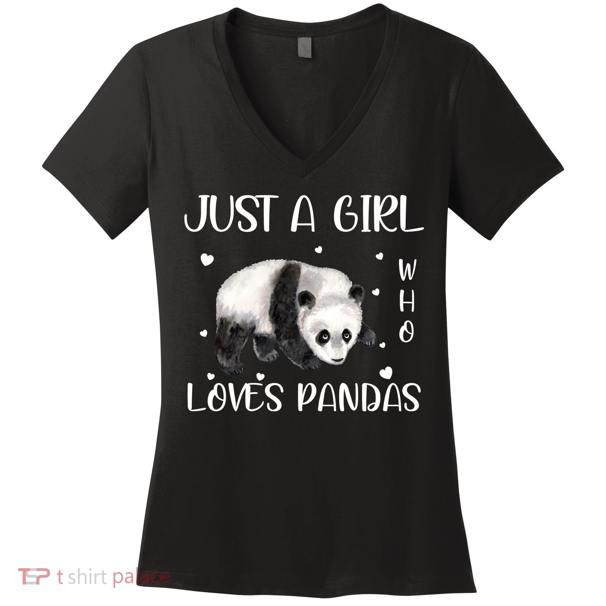 Just A Girl Who Loves Pandas Women's V-Neck T-Shirt