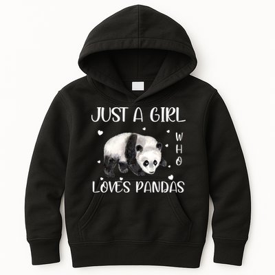 Just A Girl Who Loves Pandas Kids Hoodie