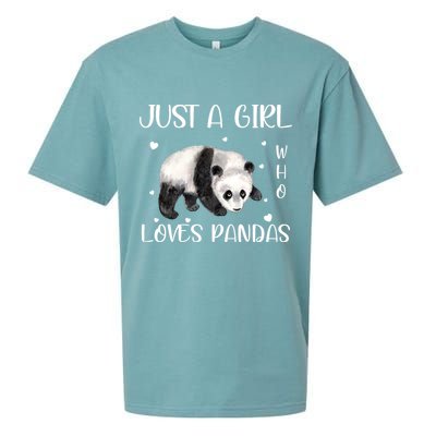 Just A Girl Who Loves Pandas Sueded Cloud Jersey T-Shirt
