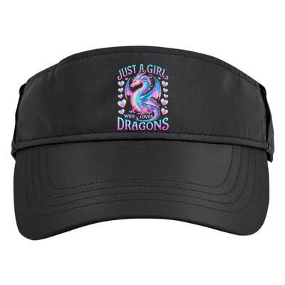 Just A Girl Who Loves Dragons Cute Dragon Adult Drive Performance Visor