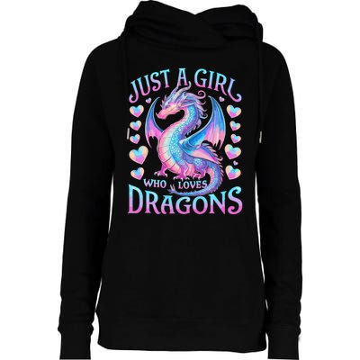 Just A Girl Who Loves Dragons Cute Dragon Womens Funnel Neck Pullover Hood