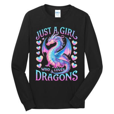 Just A Girl Who Loves Dragons Cute Dragon Tall Long Sleeve T-Shirt