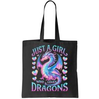 Just A Girl Who Loves Dragons Cute Dragon Tote Bag