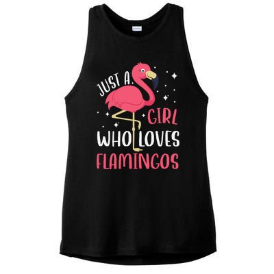 Just A Girl Who Likes Flamingos Ladies PosiCharge Tri-Blend Wicking Tank