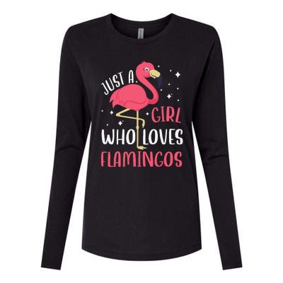 Just A Girl Who Likes Flamingos Womens Cotton Relaxed Long Sleeve T-Shirt