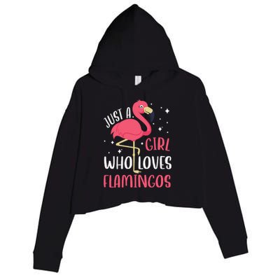 Just A Girl Who Likes Flamingos Crop Fleece Hoodie