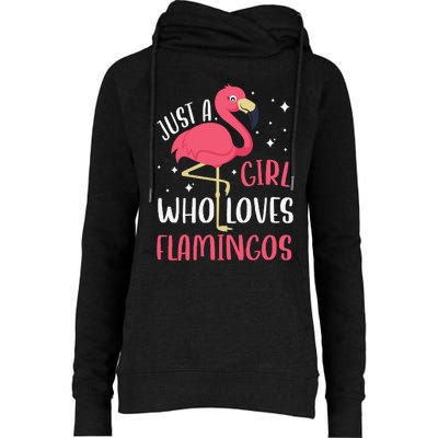 Just A Girl Who Likes Flamingos Womens Funnel Neck Pullover Hood