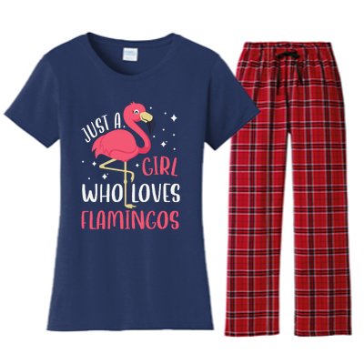 Just A Girl Who Likes Flamingos Women's Flannel Pajama Set