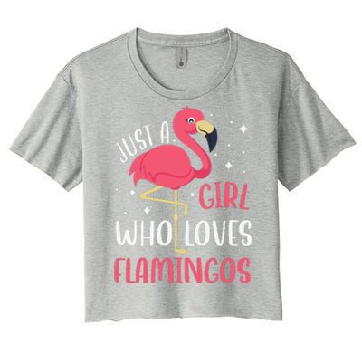 Just A Girl Who Likes Flamingos Women's Crop Top Tee