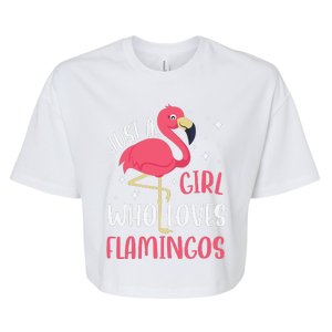 Just A Girl Who Likes Flamingos Bella+Canvas Jersey Crop Tee