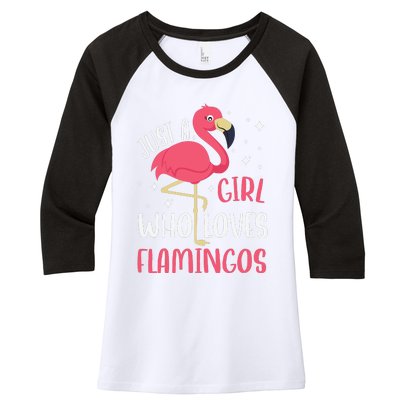 Just A Girl Who Likes Flamingos Women's Tri-Blend 3/4-Sleeve Raglan Shirt