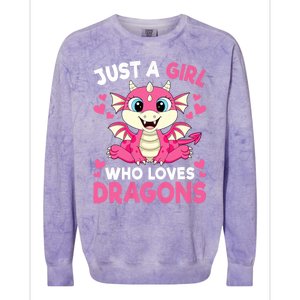 Just A Girl Who Loves Dragons Colorblast Crewneck Sweatshirt