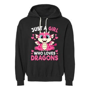 Just A Girl Who Loves Dragons Garment-Dyed Fleece Hoodie