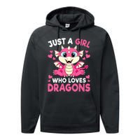 Just A Girl Who Loves Dragons Performance Fleece Hoodie