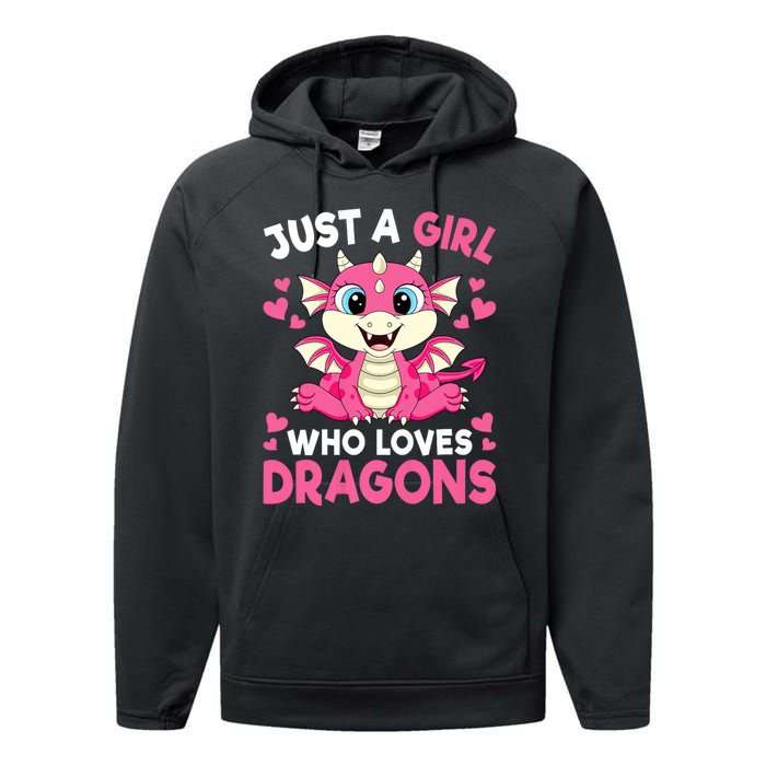 Just A Girl Who Loves Dragons Performance Fleece Hoodie