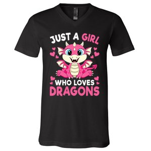 Just A Girl Who Loves Dragons V-Neck T-Shirt