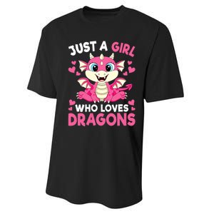 Just A Girl Who Loves Dragons Performance Sprint T-Shirt