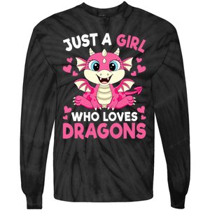 Just A Girl Who Loves Dragons Tie-Dye Long Sleeve Shirt