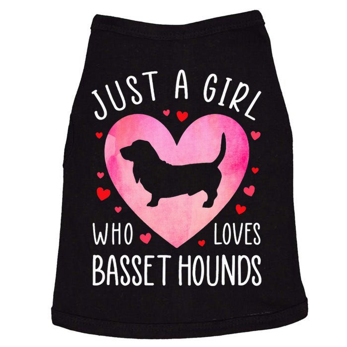 Just a Girl Who Loves Basset Hounds Dog Mama  Doggie Tank