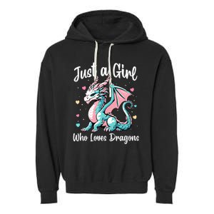 Just A Girl Who Loves Dragons Cute Dragon Pastel Color Garment-Dyed Fleece Hoodie