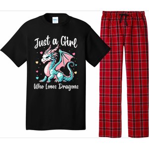 Just A Girl Who Loves Dragons Cute Dragon Pastel Color Pajama Set