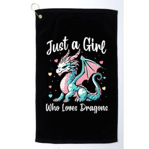 Just A Girl Who Loves Dragons Cute Dragon Pastel Color Platinum Collection Golf Towel