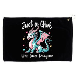 Just A Girl Who Loves Dragons Cute Dragon Pastel Color Grommeted Golf Towel