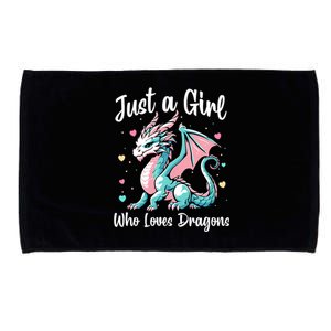 Just A Girl Who Loves Dragons Cute Dragon Pastel Color Microfiber Hand Towel