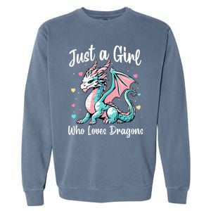 Just A Girl Who Loves Dragons Cute Dragon Pastel Color Garment-Dyed Sweatshirt