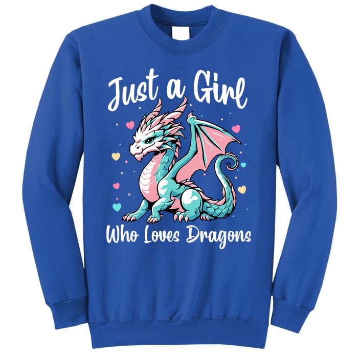 Just A Girl Who Loves Dragons Cute Dragon Pastel Color Sweatshirt