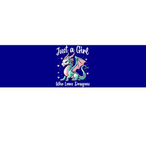 Just A Girl Who Loves Dragons Cute Dragon Pastel Color Bumper Sticker