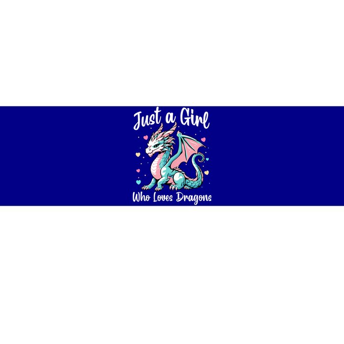 Just A Girl Who Loves Dragons Cute Dragon Pastel Color Bumper Sticker