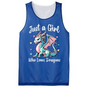 Just A Girl Who Loves Dragons Cute Dragon Pastel Color Mesh Reversible Basketball Jersey Tank