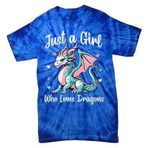 Just A Girl Who Loves Dragons Cute Dragon Pastel Color Tie-Dye T-Shirt