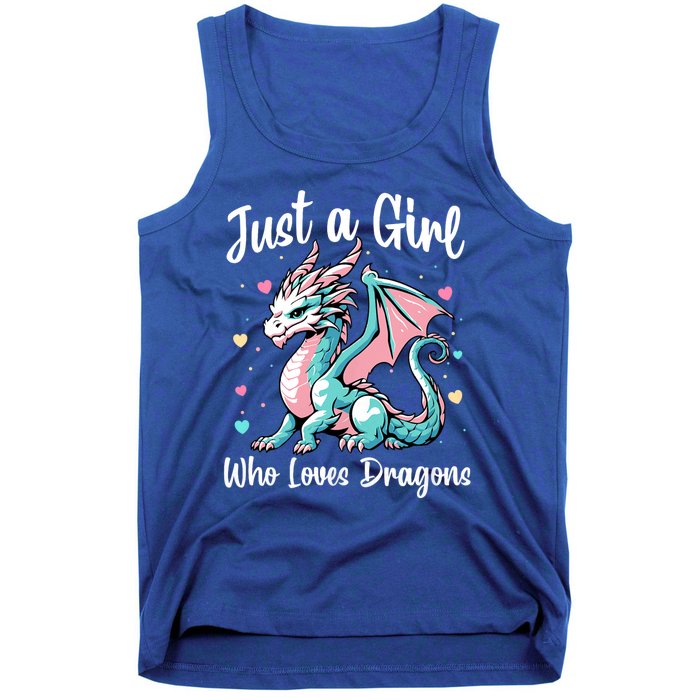 Just A Girl Who Loves Dragons Cute Dragon Pastel Color Tank Top