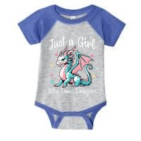 Just A Girl Who Loves Dragons Cute Dragon Pastel Color Infant Baby Jersey Bodysuit