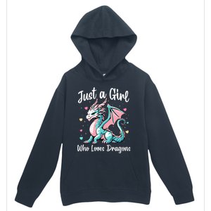 Just A Girl Who Loves Dragons Cute Dragon Pastel Color Urban Pullover Hoodie