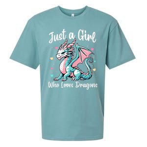 Just A Girl Who Loves Dragons Cute Dragon Pastel Color Sueded Cloud Jersey T-Shirt