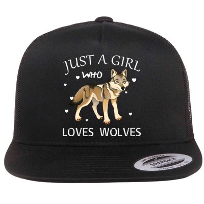 Just A Girl Who Loves Wolves Flatbill Hat