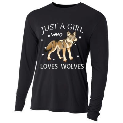 Just A Girl Who Loves Wolves Cooling Performance Long Sleeve Crew