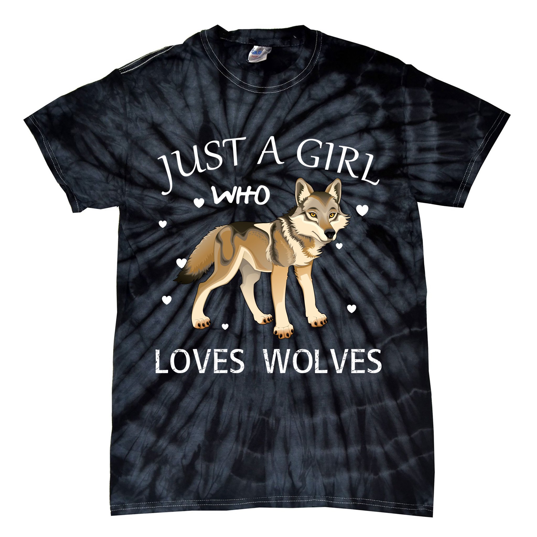 Just A Girl Who Loves Wolves Tie-Dye T-Shirt