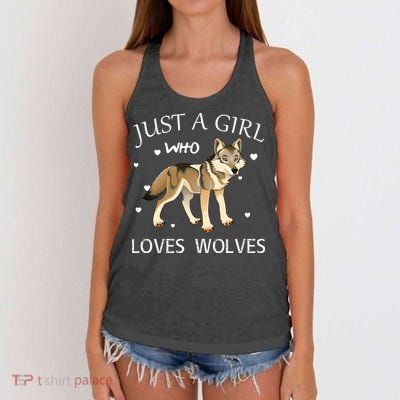 Just A Girl Who Loves Wolves Women's Knotted Racerback Tank