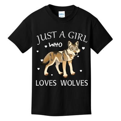 Just A Girl Who Loves Wolves Kids T-Shirt