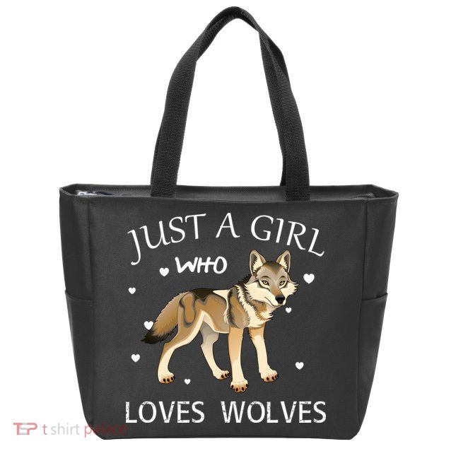 Just A Girl Who Loves Wolves Zip Tote Bag