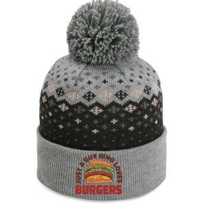 Just A Guy Who Loves Burgers The Baniff Cuffed Pom Beanie