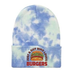 Just A Guy Who Loves Burgers Tie Dye 12in Knit Beanie