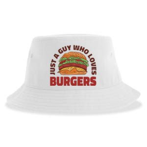 Just A Guy Who Loves Burgers Sustainable Bucket Hat