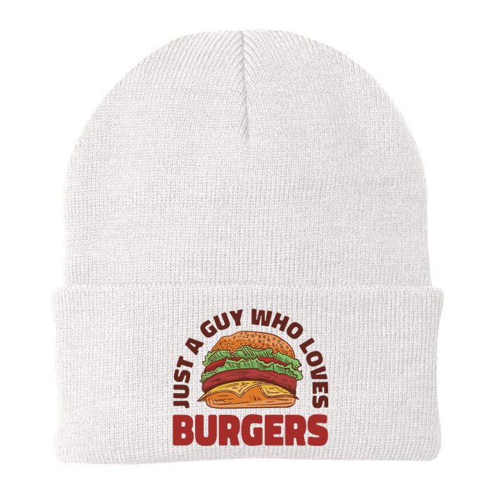 Just A Guy Who Loves Burgers Knit Cap Winter Beanie