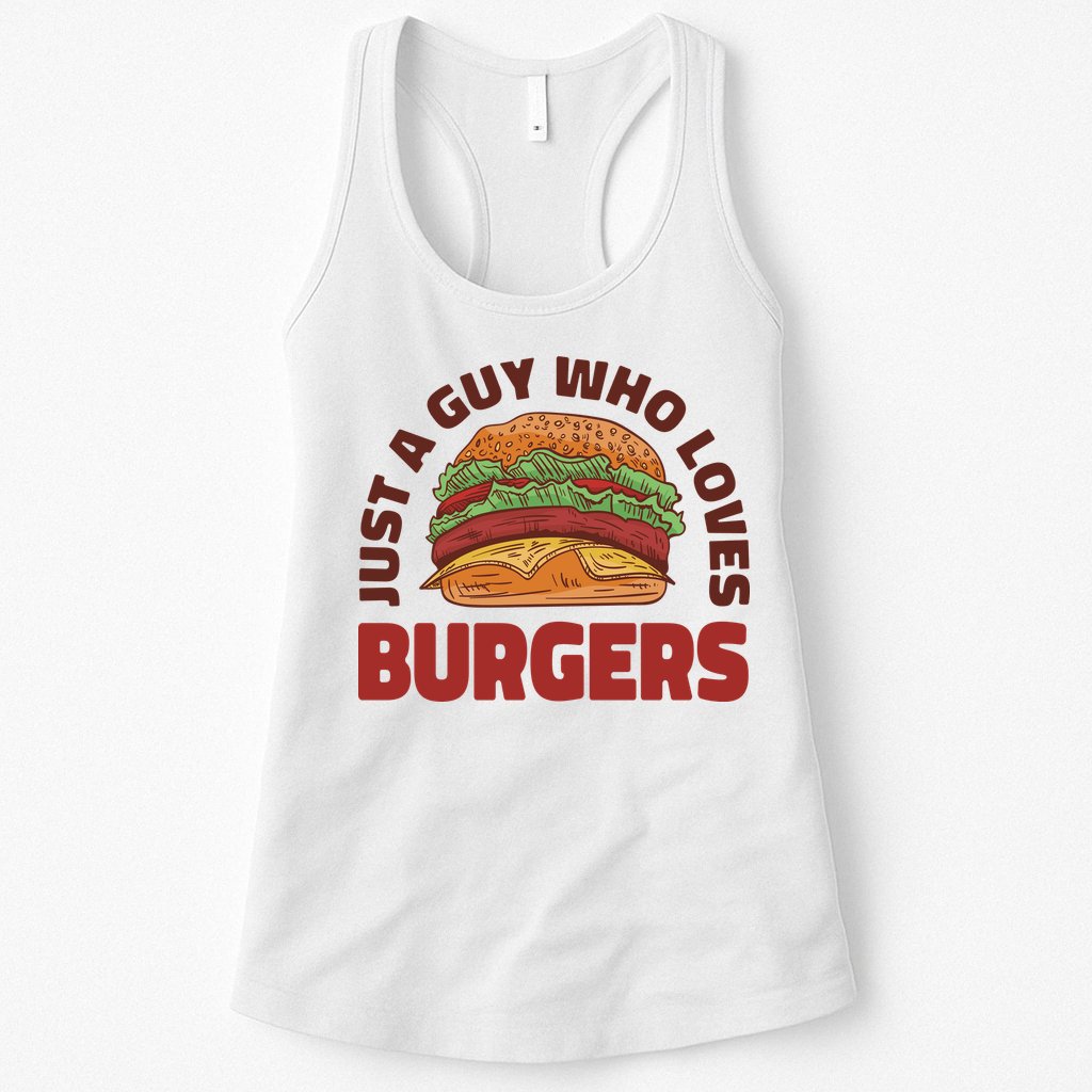 Just A Guy Who Loves Burgers Womens Tank Top