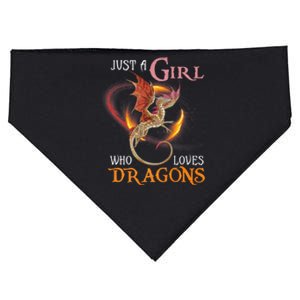 Just A Girl Who Loves Dragons USA-Made Doggie Bandana